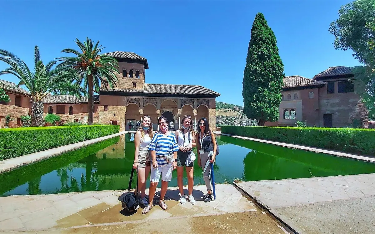 A reflecting pool and arcade in the Alhambra, Granada