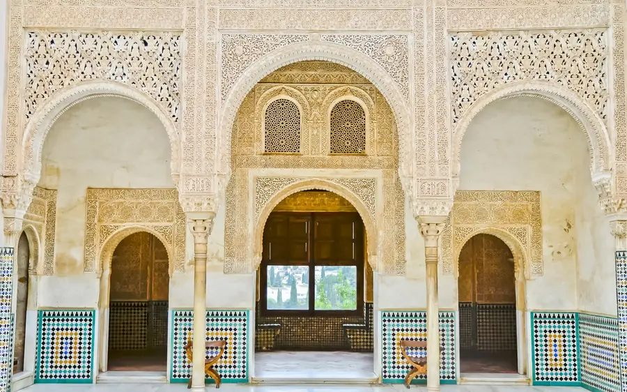 The Partal gardens and reflecting pool at the Alhambra, Granada